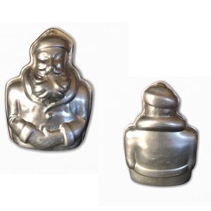 Vintage Old‎ World Santa Claus 3D Front & Back Baking Cake Pan Mold Aluminum